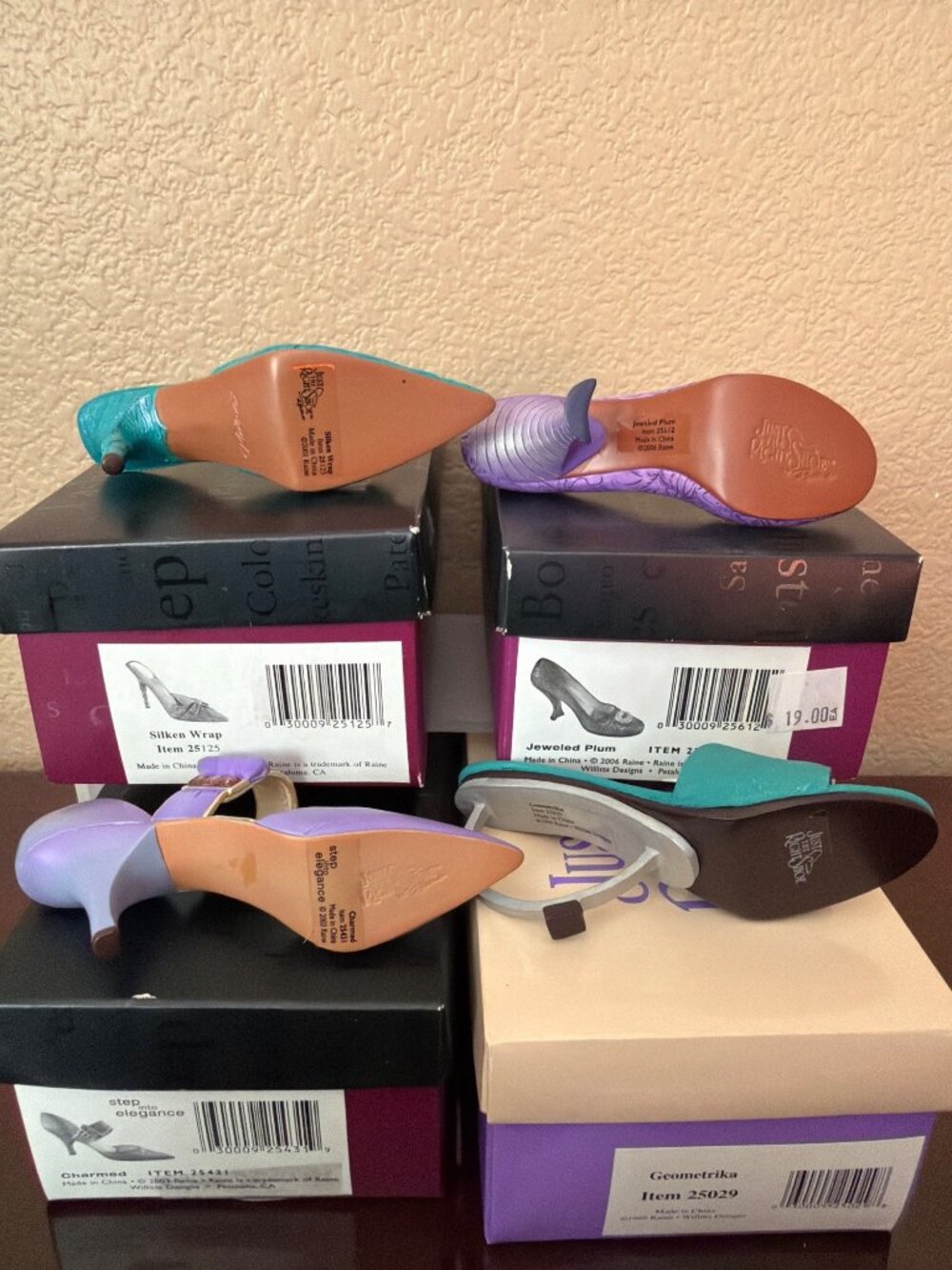 Just the Right Shoe Raine Miniature Shoe Figurines Lot of 4 Charmed Geometrika J - Picture 4 of 12